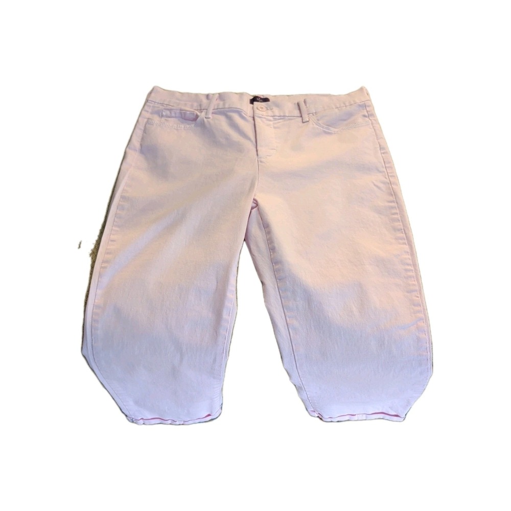 NYJD Women's Pink Capri Pants Size 12P Cotton Blend Hi‎ Rose 21" Inseam